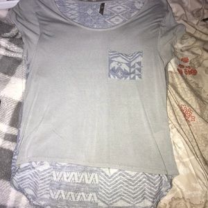 Blue and grey crop t shirt